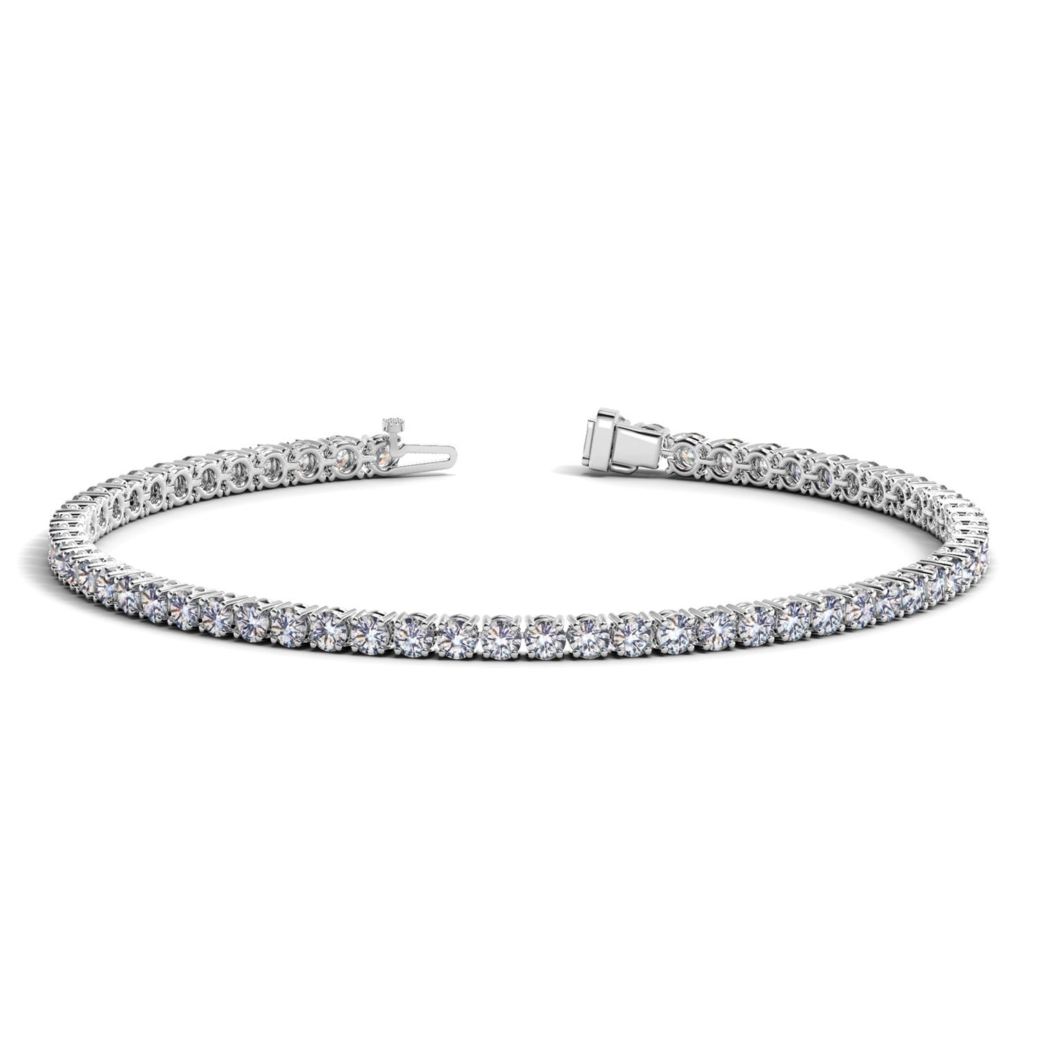 Lab Grown Round Diamond Tennis Bracelet in 14k White Gold (4 cctw F/G VS2/SI1) by Bids.com