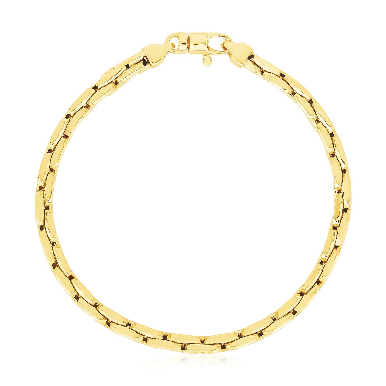 14k Yellow Gold High Polish Compressed Cable Link Bracelet by Bids.com