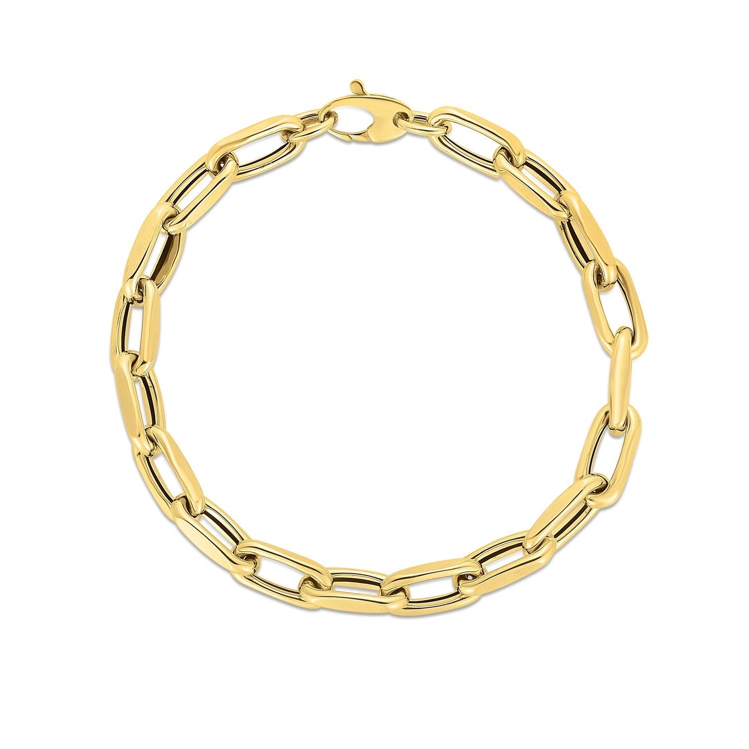 14k Yellow Gold French Cable Link Bracelet (6.00 mm) DestGlow