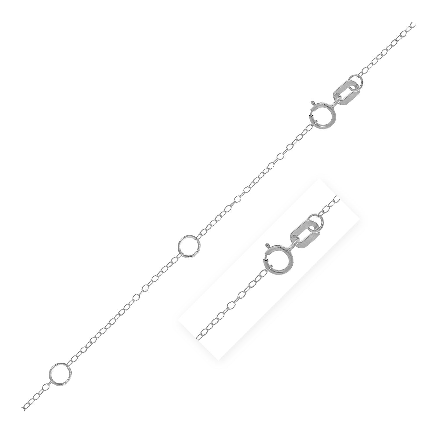 Double Extendable Piatto Chain in 14k White Gold (1.2mm) DestGlow