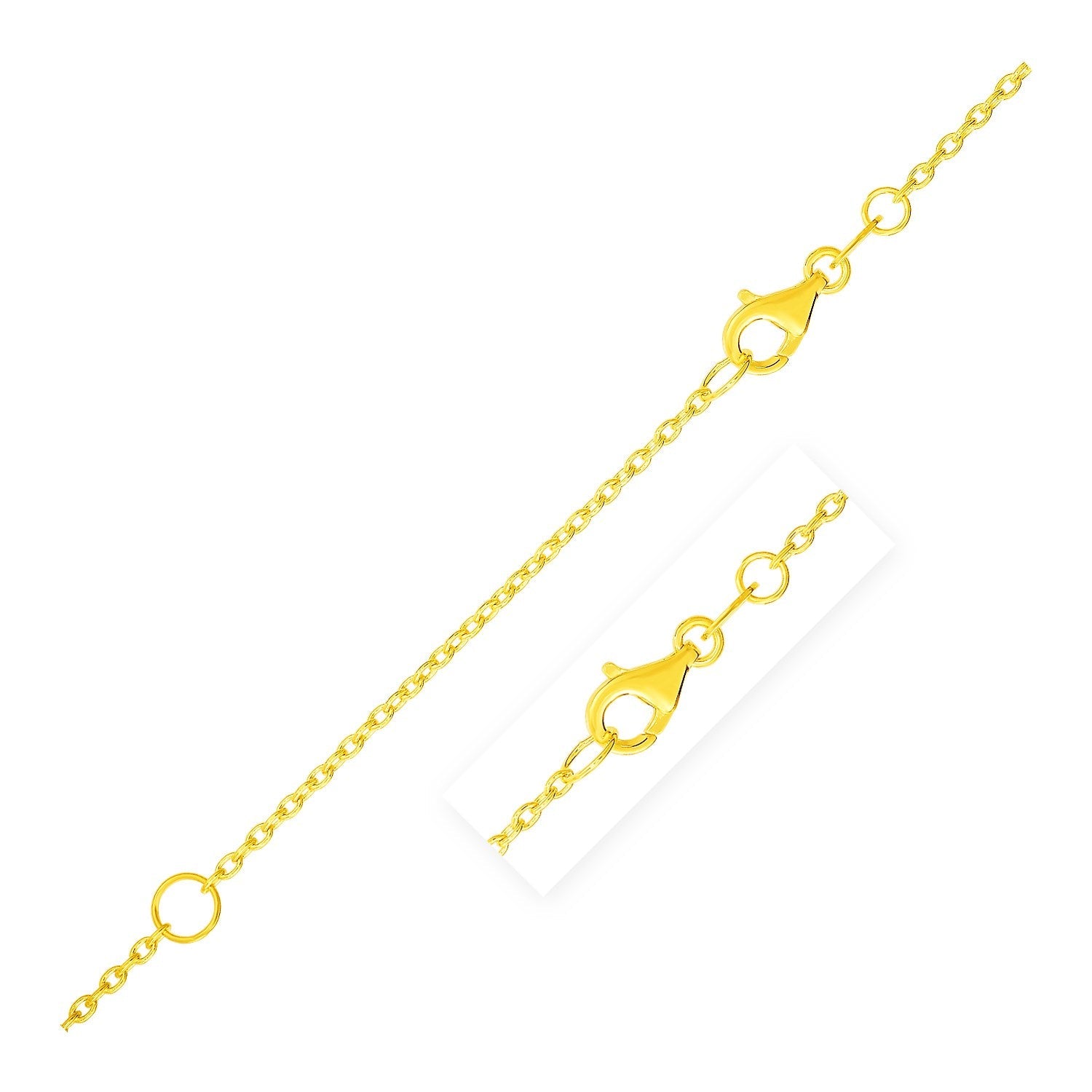 Extendable Cable Chain in 14k Yellow Gold (1.2mm) by Bids.com