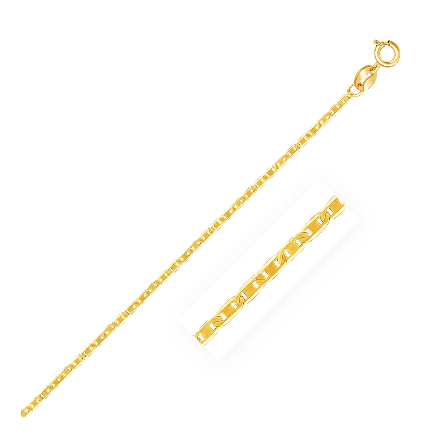 10k Yellow Gold Mariner Link Anklet 1.2mm DestGlow