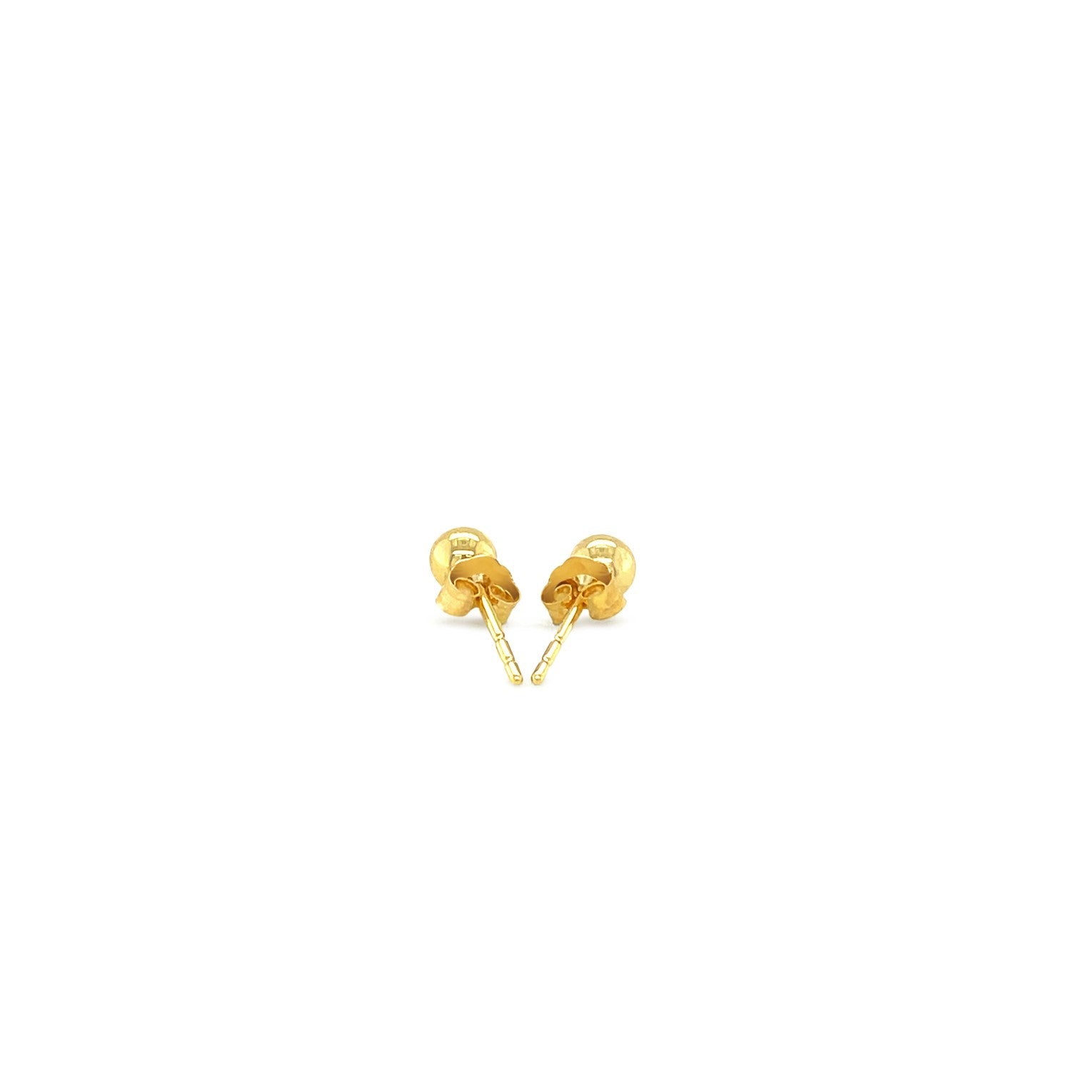 14k Yellow Gold Ball Style Stud Earrings (4mm) - DestGlow