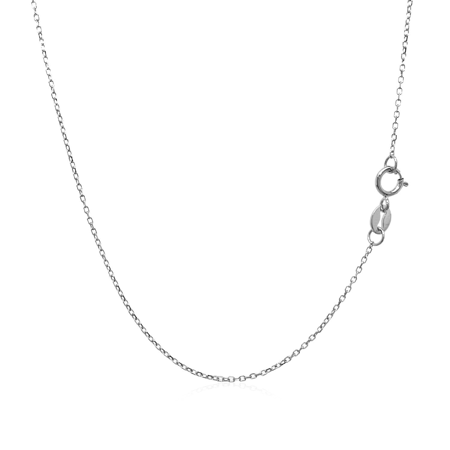 14k White Gold Diamond Cut Cable Link Chain 0.8mm by Bids.com