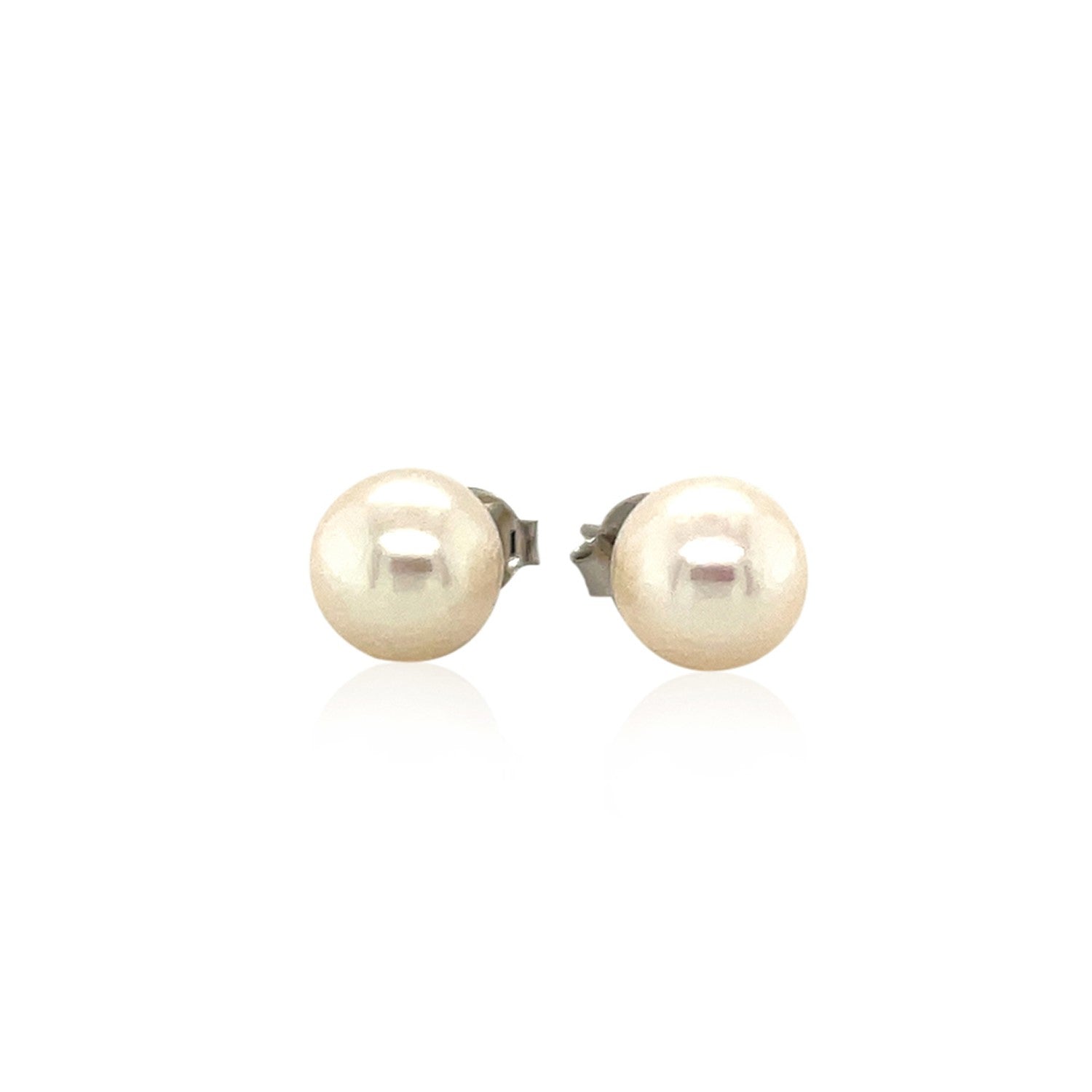 Freshwater Pearl Earrings in Sterling Silver(8mm) by Avera Group