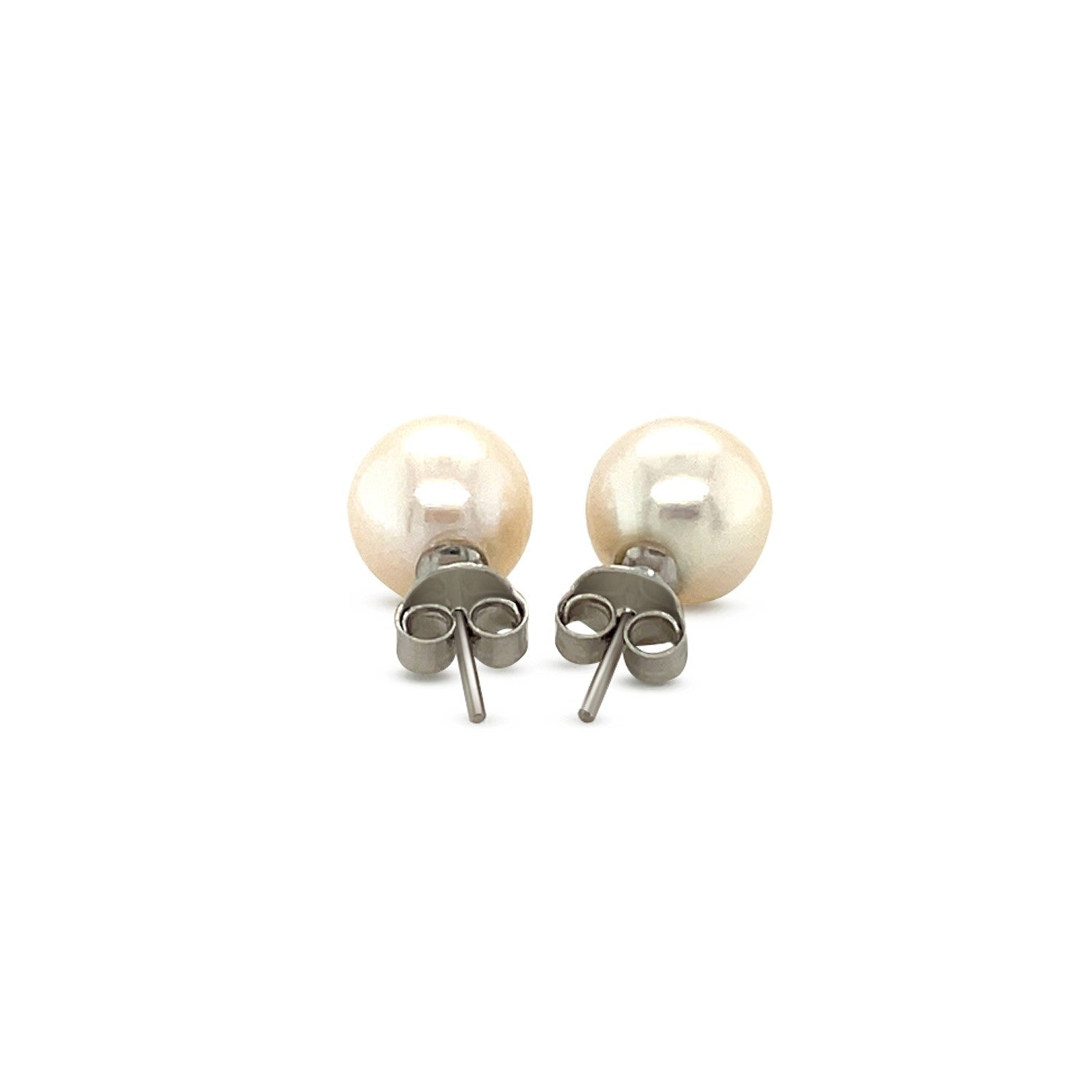 Freshwater Pearl Earrings in Sterling Silver(8mm) - DestGlow