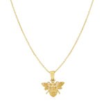 14K Yellow Gold Bee Necklace - necklaces