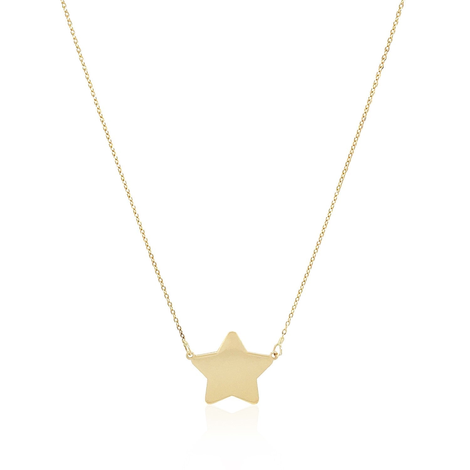 14k Yellow Gold Necklace with Five Pointed Star by Avera Group