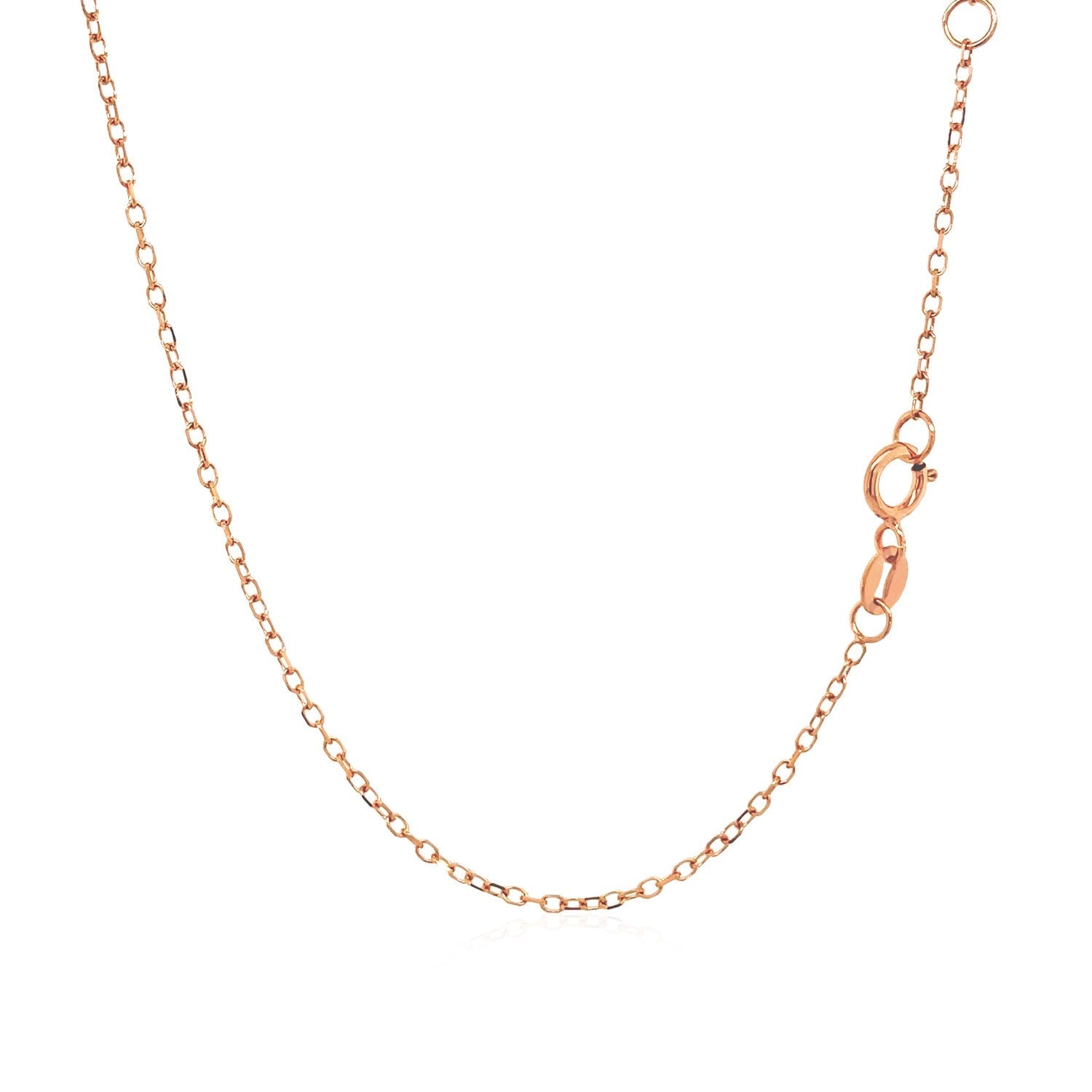 14k Rose Gold 17 inch Necklace with Round White Topaz - DestGlow