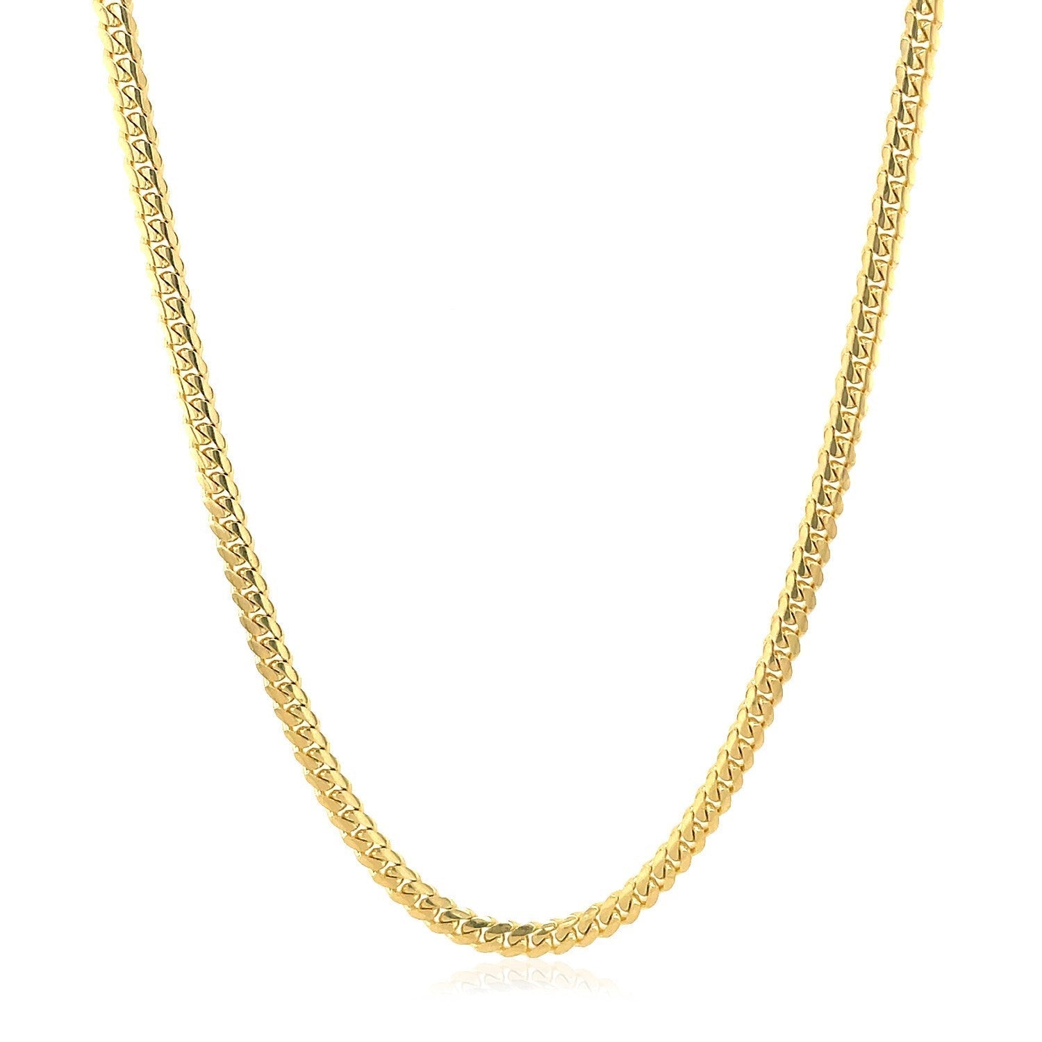 10k Yellow Gold Classic Solid Miami Cuban Chain (2.60 mm) DestGlow