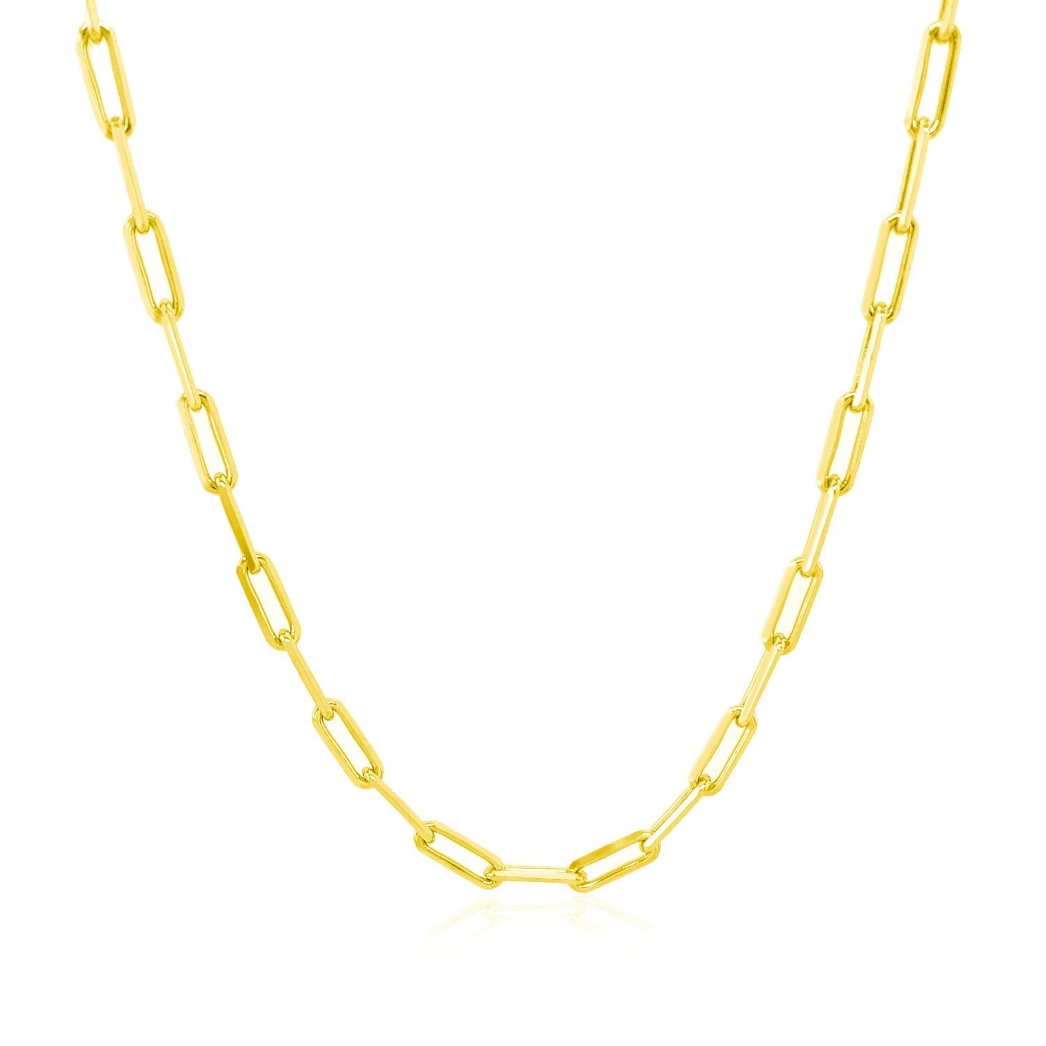10K Yellow Gold Paperclip Chain (2.50 mm) by Bids.com