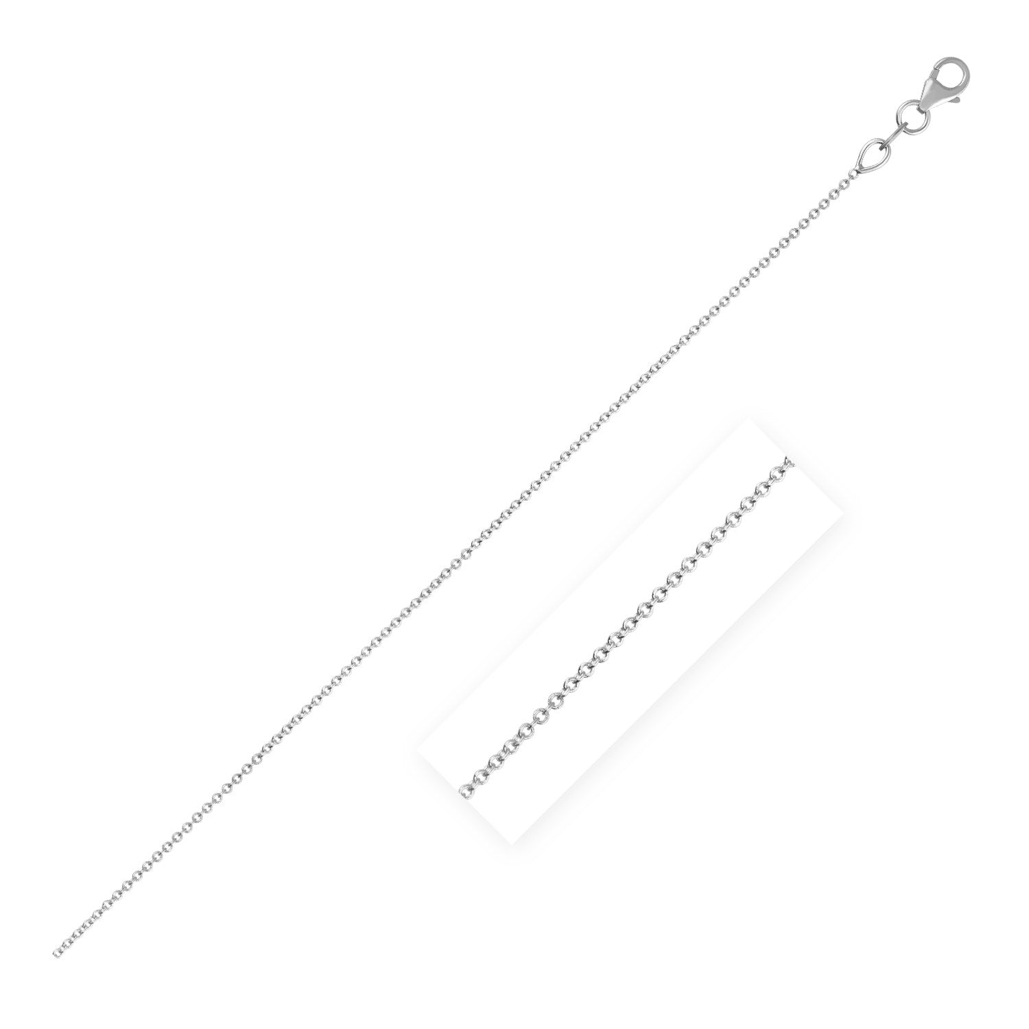 Double Extendable Cable Chain in 14k White Gold (1.0mm) DestGlow