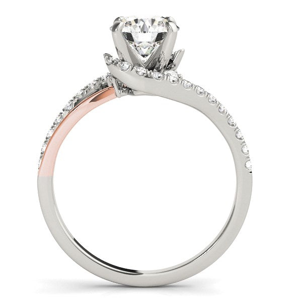 14k White And Rose Gold Bypass Shank Diamond Engagement Ring (1 1/3 cttw) by Bids.com
