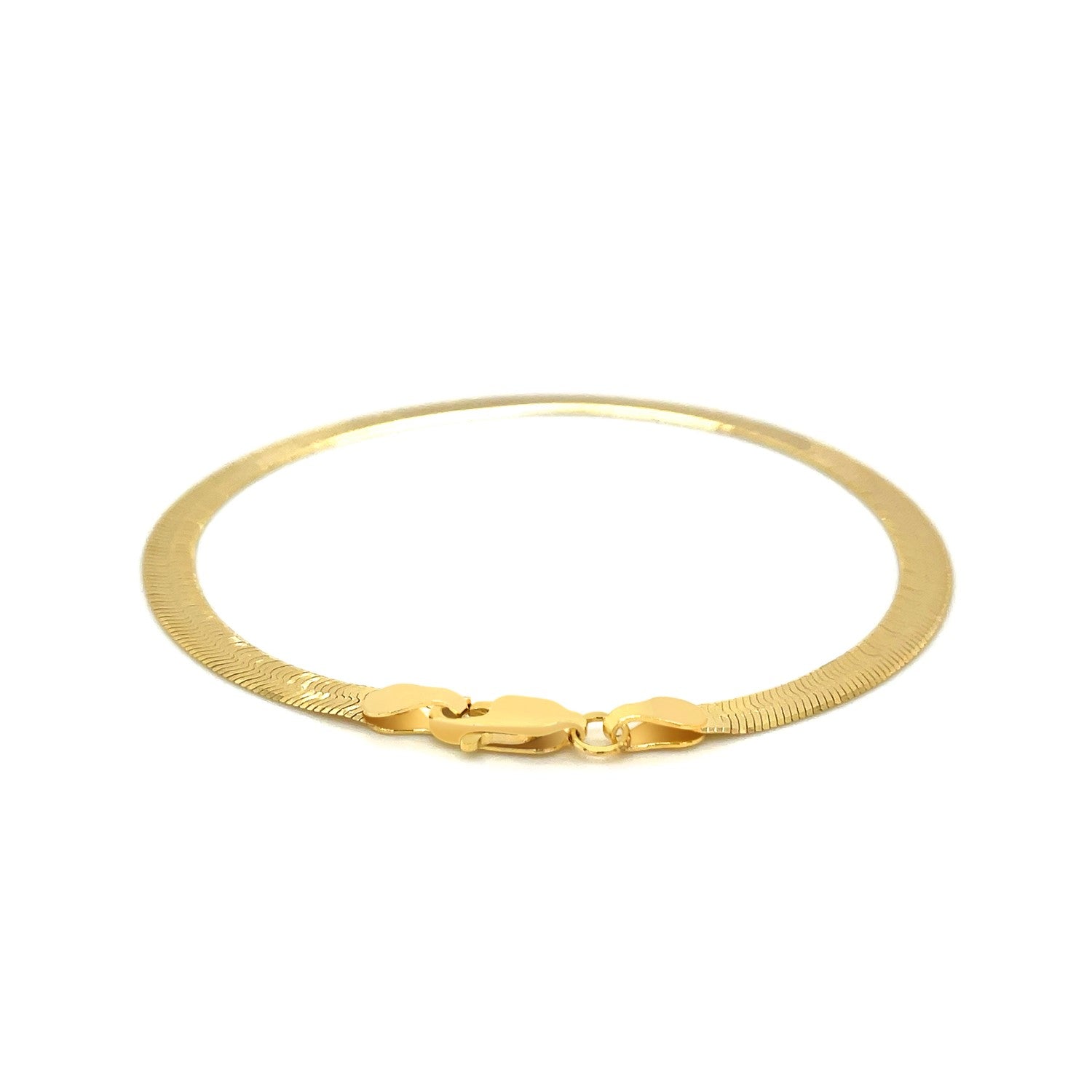 4.0mm 14k Yellow Gold Super Flex Herringbone Bracelet by Avera Group