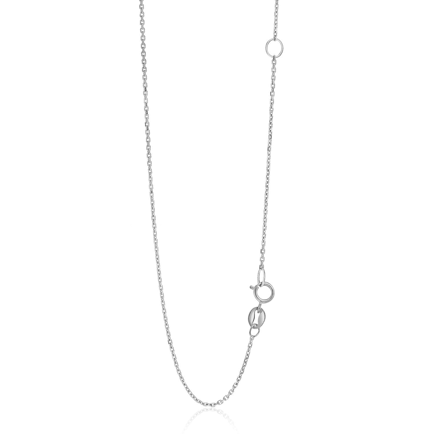 14k White Gold Adjustable Cable Chain (1.10 mm) - necklaces