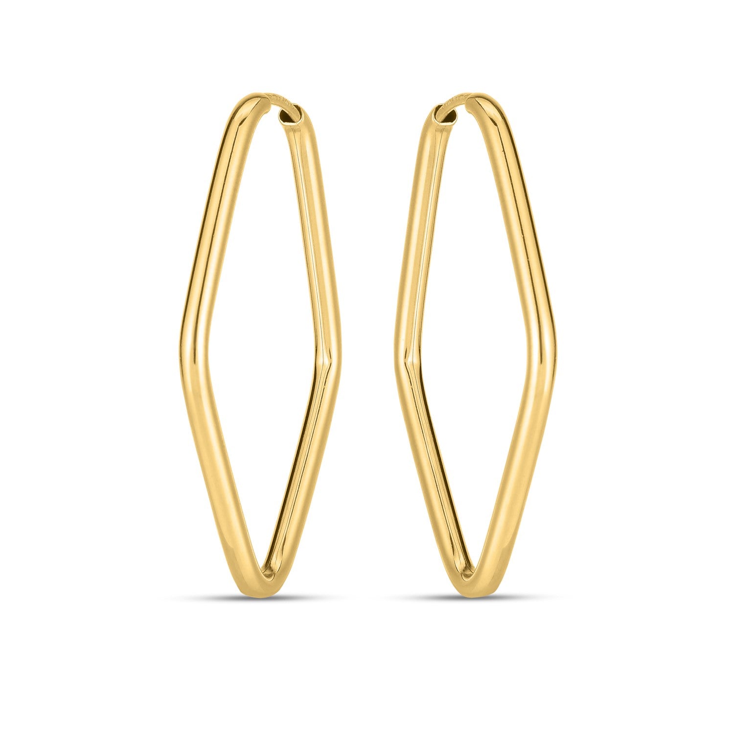 14k Yellow Gold Endless Marquise Hoops - DestGlow