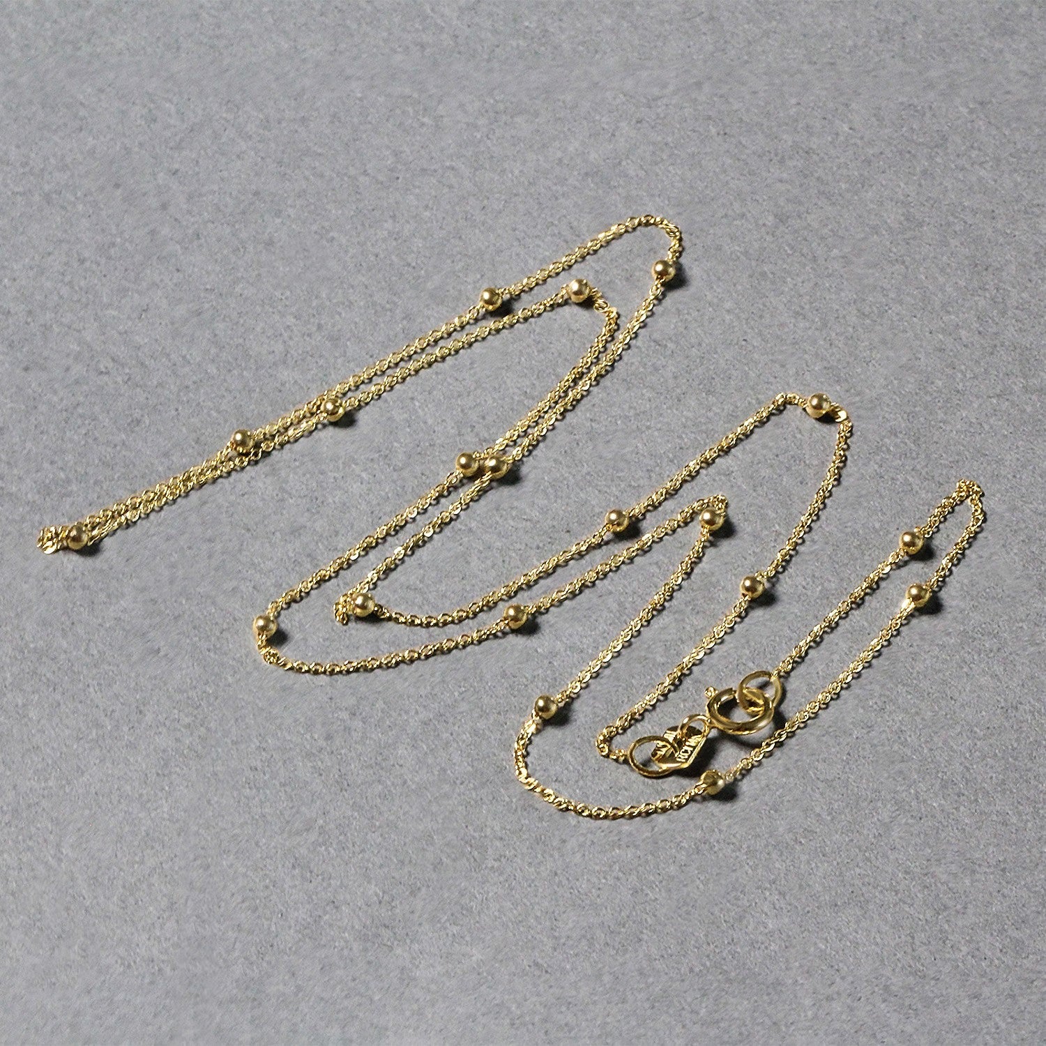 Bead Links Saturn Chain in 14k Yellow Gold (1.80 mm) - DestGlow