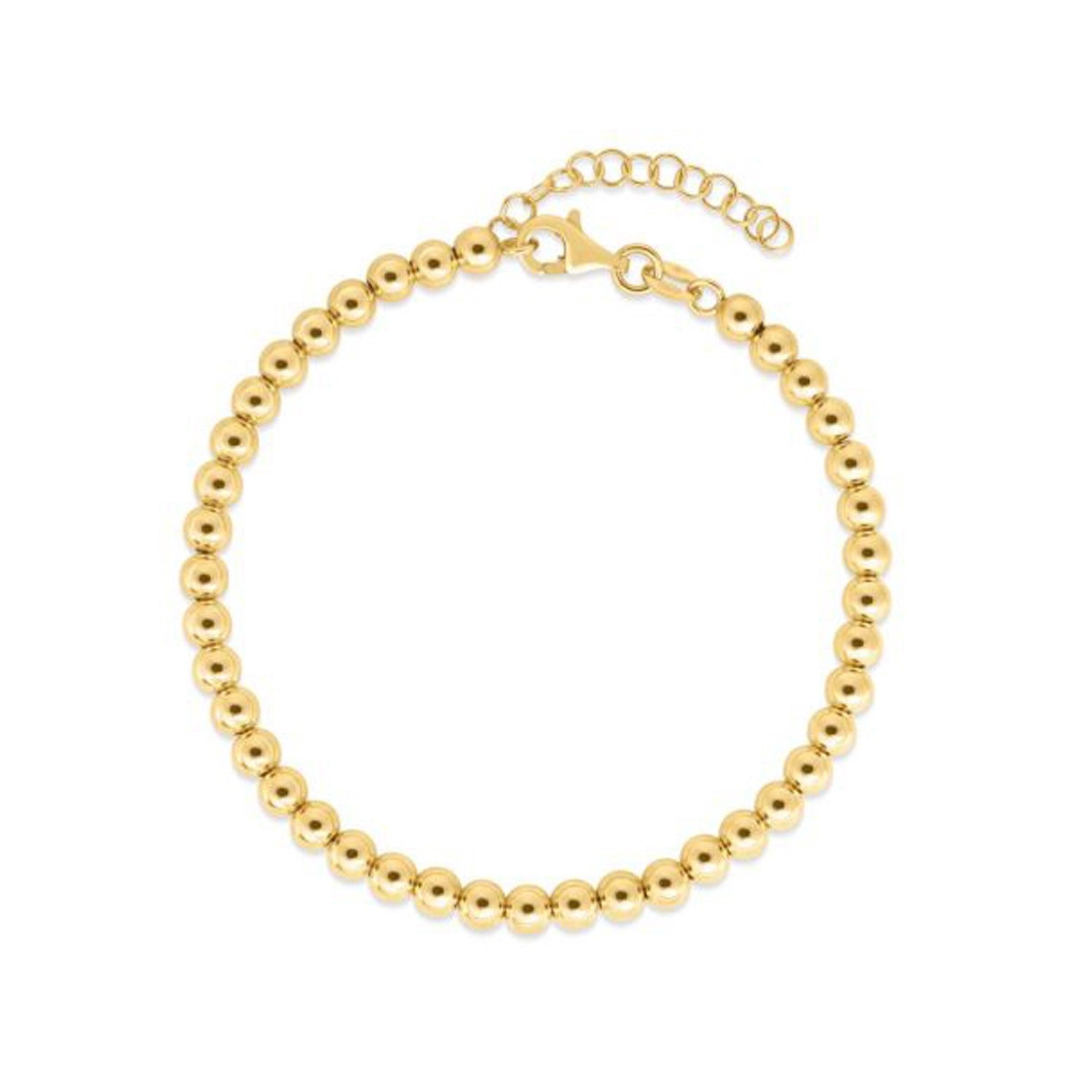 14k Yellow Gold Bead Chain Necklace(4mm) by Bids.com