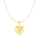Puffed Heart Pendant in 10k Yellow Gold - DestGlow