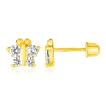 14k Yellow Gold Butterfly Childrens Earrings - accessories