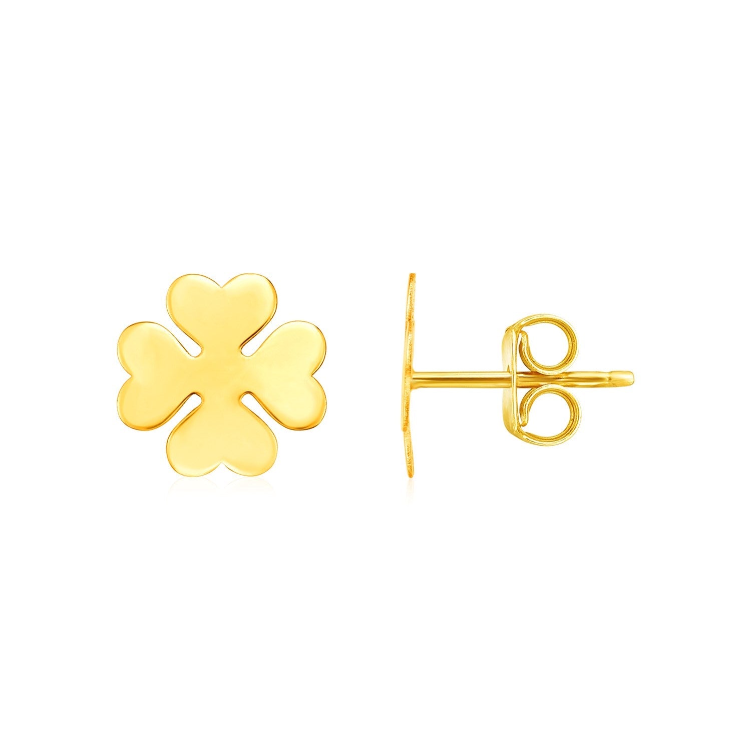 14K Yellow Gold Four Leaf Clover Earrings - accessories