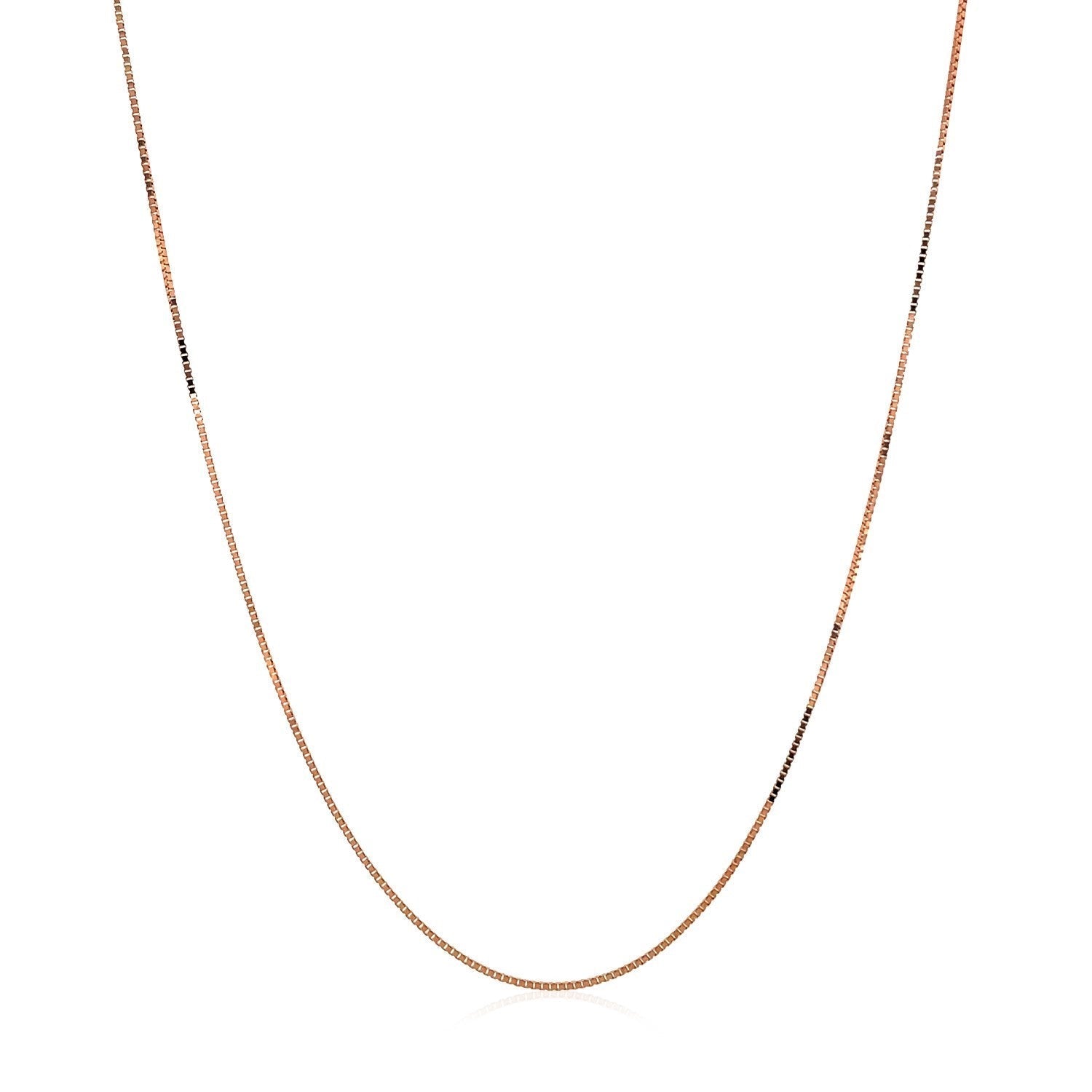 10k Rose Gold Classic Box Chain (0.45 mm) DestGlow