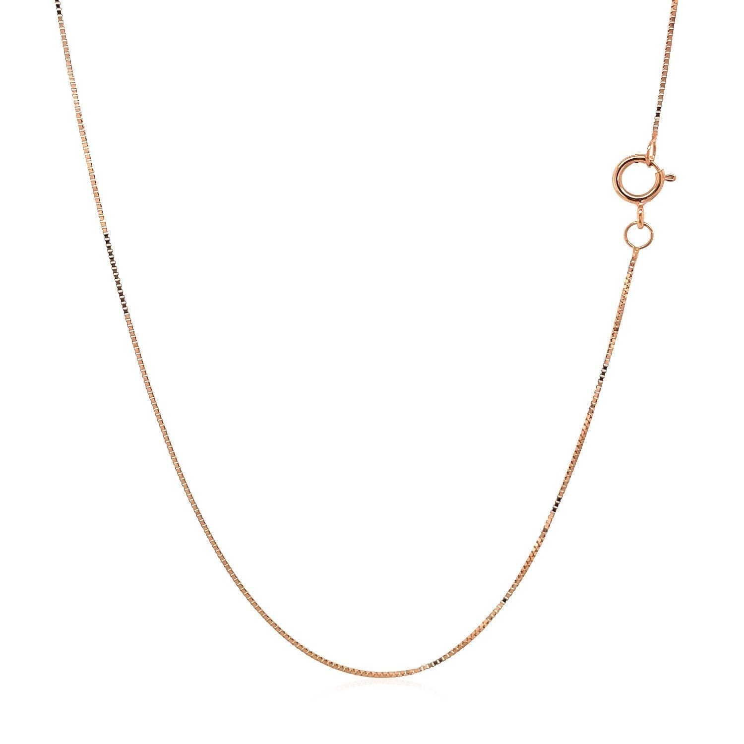 10k Rose Gold Classic Box Chain (0.45 mm) DestGlow