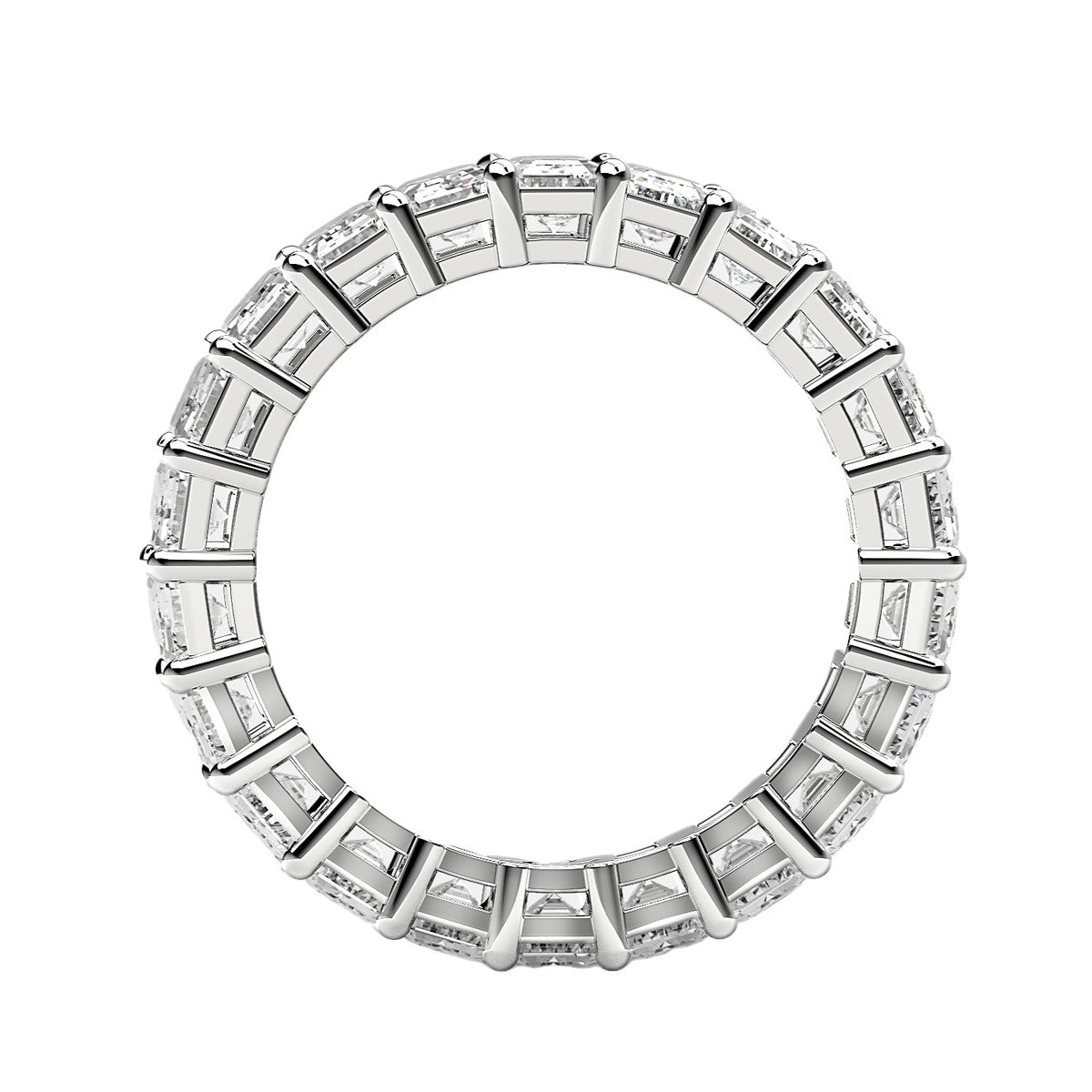 Emerald Cut Lab Grown Diamond Eternity Ring in 14k White Gold (2 cttw FG/VS2) DestGlow