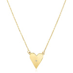 14k Yellow Gold High Polish Elongated Heart Necklace