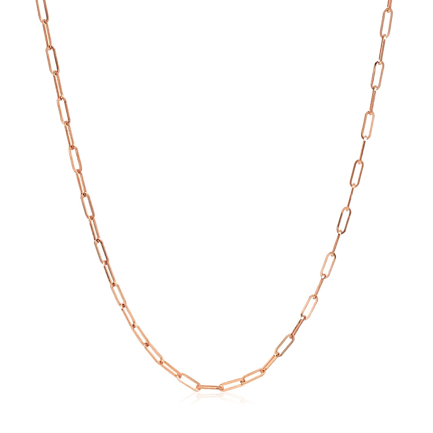 14k Rose Gold Adjustable Paperclip Chain 1.5mm DestGlow