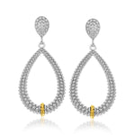 18k Yellow Gold & Sterling Silver Diamond Accented Graduated Popcorn Earrings - DestGlow