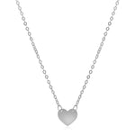 14k White Gold Polished Mini Heart Necklace - necklaces