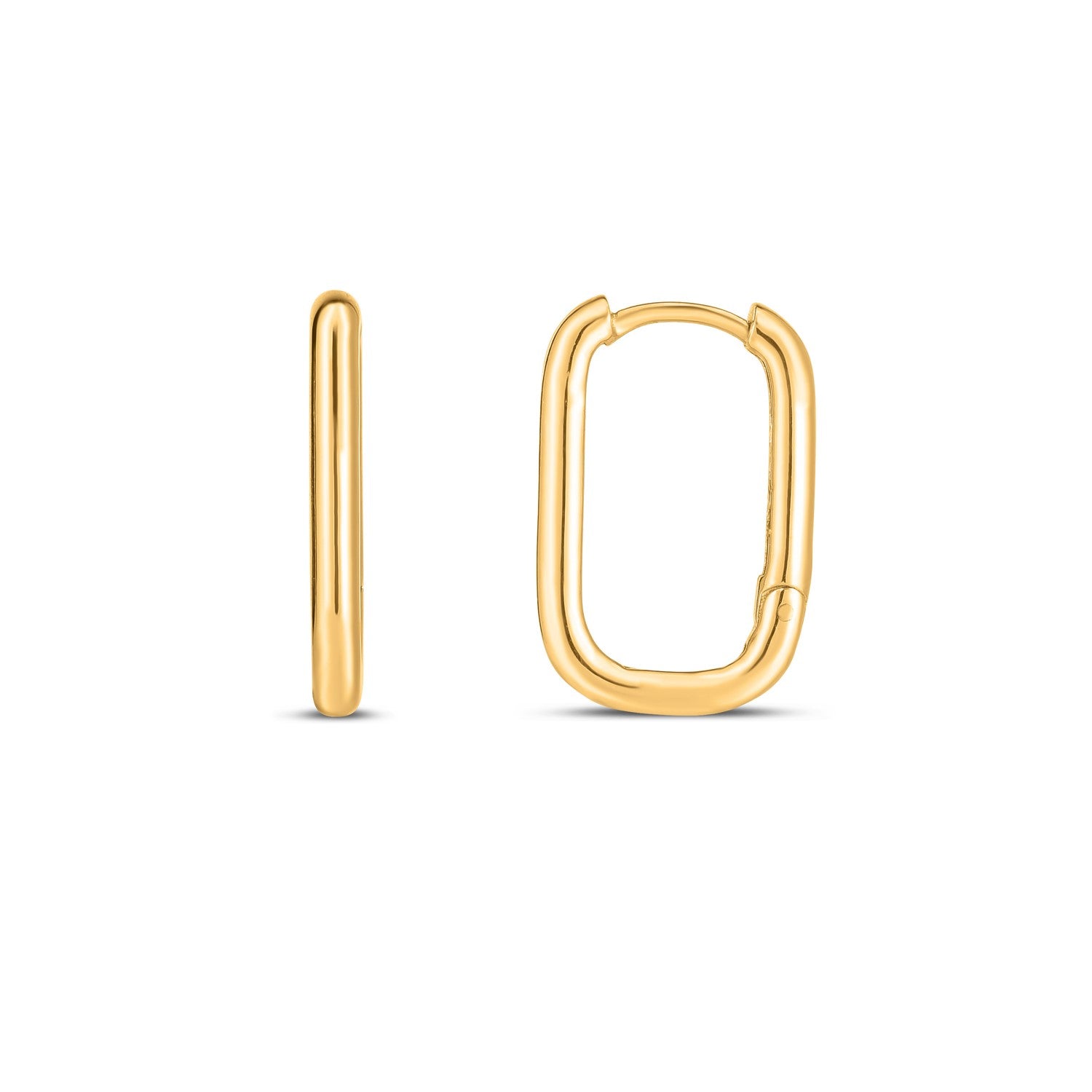 14k Yellow Gold Large Paperclip Huggies by Avera Group