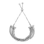 Adjustable Multi Chain Bracelet in Sterling Silver (15.00 mm)