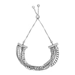 Adjustable Multi Chain Bracelet in Sterling Silver - DestGlow