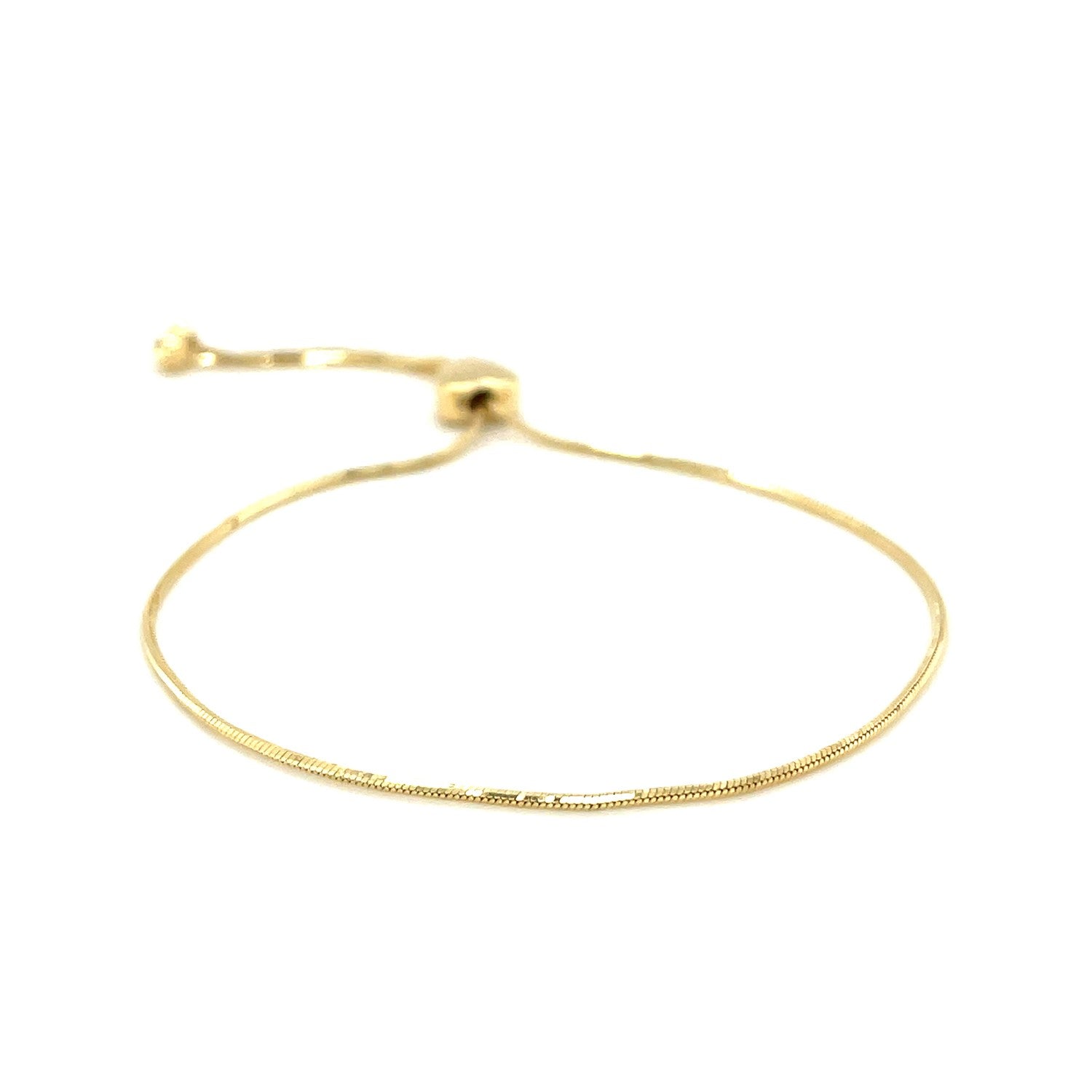14k Yellow Gold Adjustable Lariat Style Heart Motif Bracelet - DestGlow