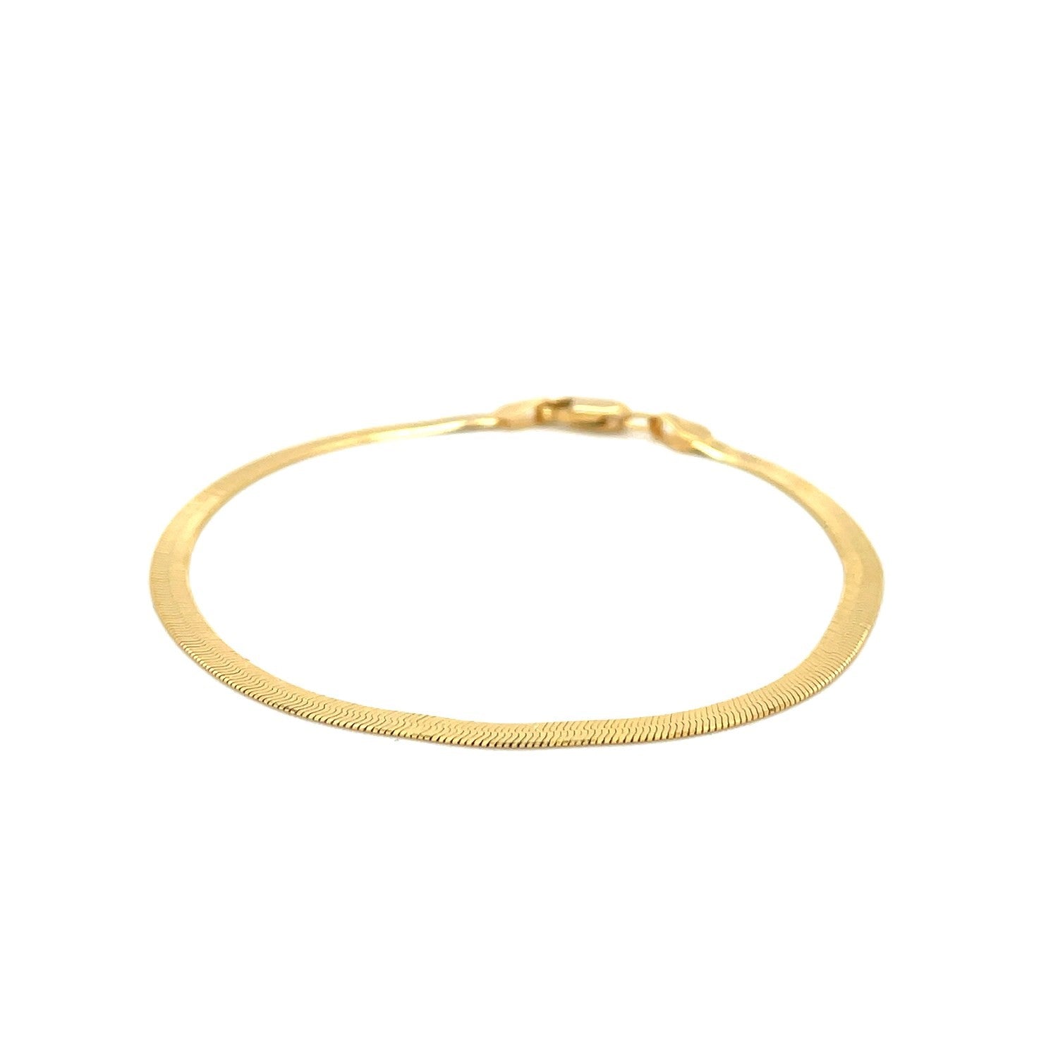 Imperial Herringbone Bracelet in 10k Yellow Gold (2.8 mm) by Avera Group