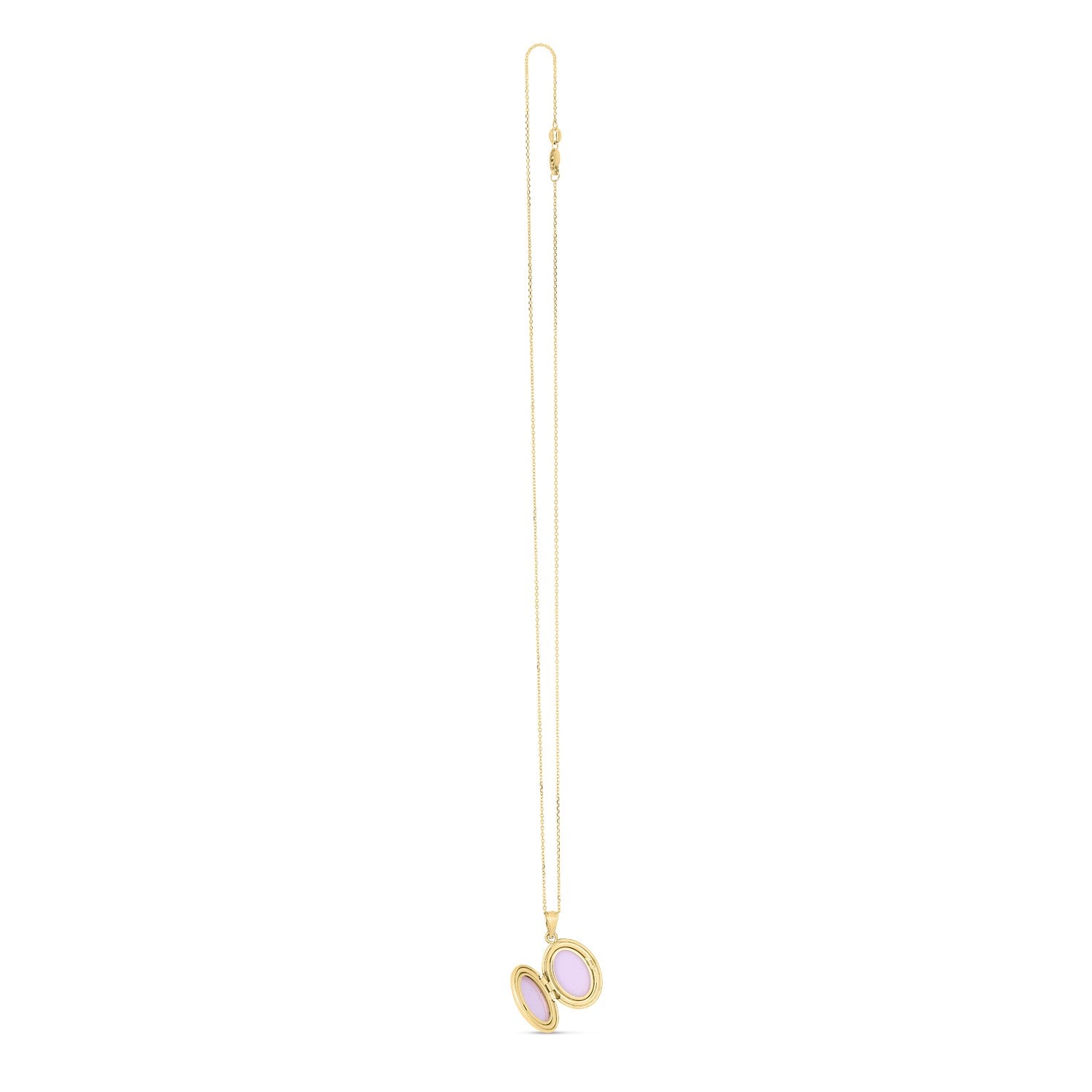 14k Yellow Gold Oval Etched Locket Necklace by Avera Group