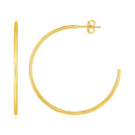 14k Yellow Gold Polished Hoop Earrings(1.5x40mm) - earrings