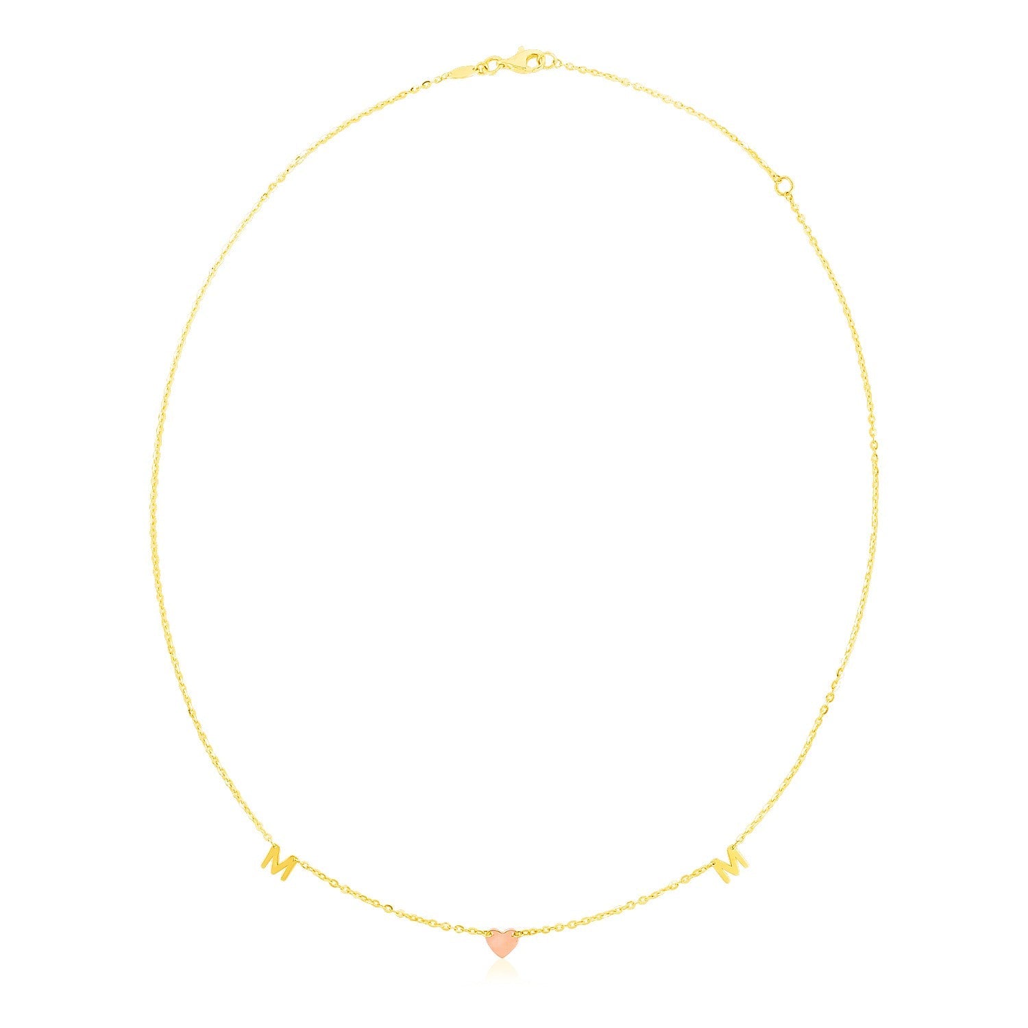 14k Yellow and Rose Gold Mom Necklace - necklaces