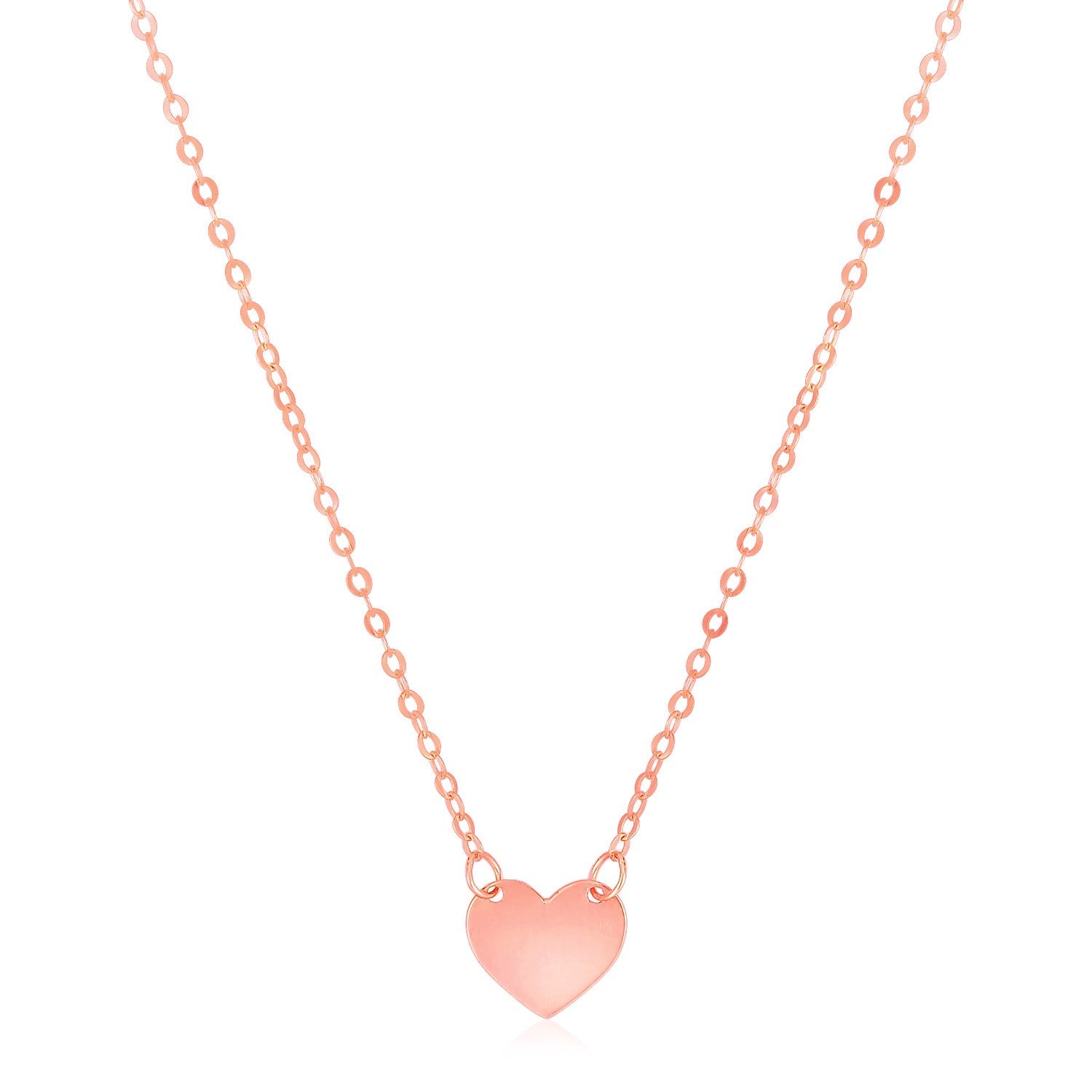 14k Rose Gold Polished Mini Heart Necklace by Avera Group