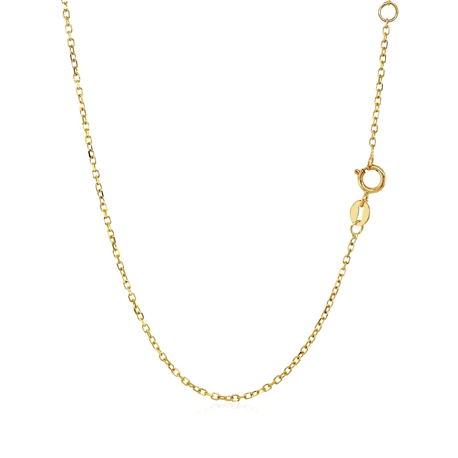 14k Yellow Gold 17 inch Necklace with Round White Topaz - DestGlow