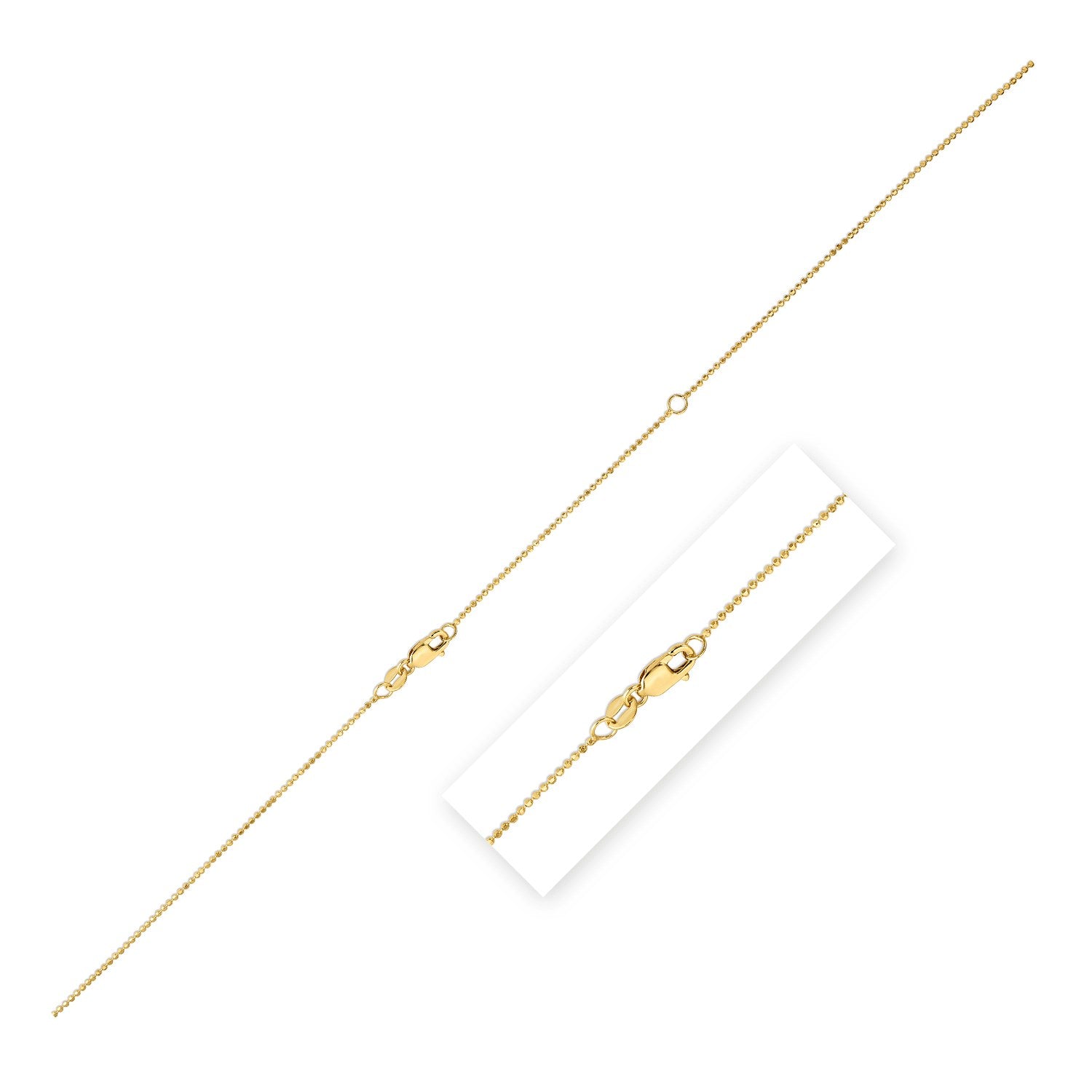 Double Extendable Bead Chain in 14k Yellow Gold (1.00 mm) by Bids.com