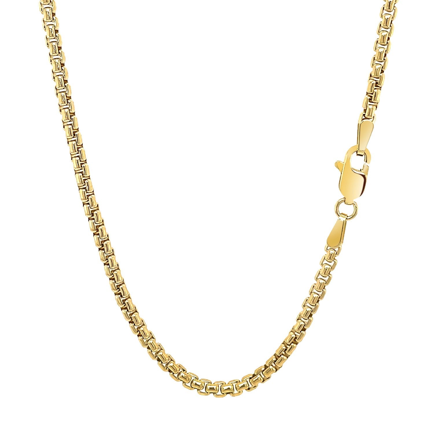 14k Yellow Gold Solid Round Box Chain 2.5 mm by Bids.com