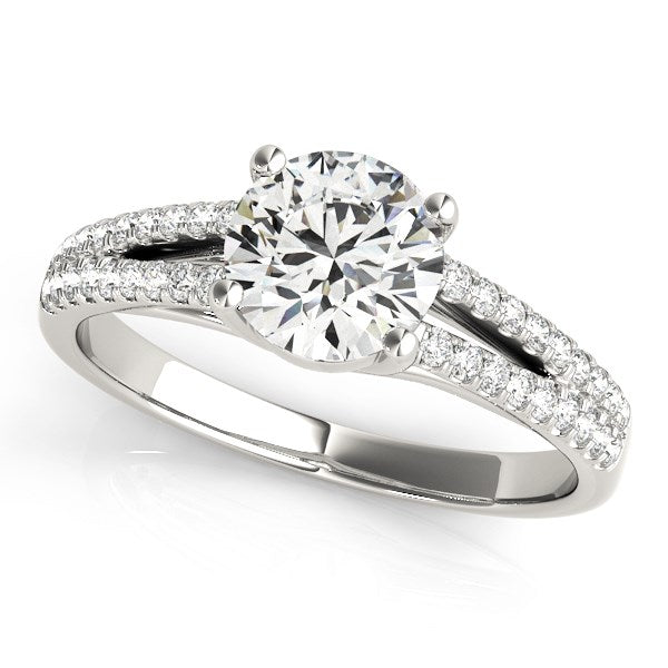14k White Gold Split Shank Round Diamond Engagement Ring (1 1/8 cttw) by Bids.com