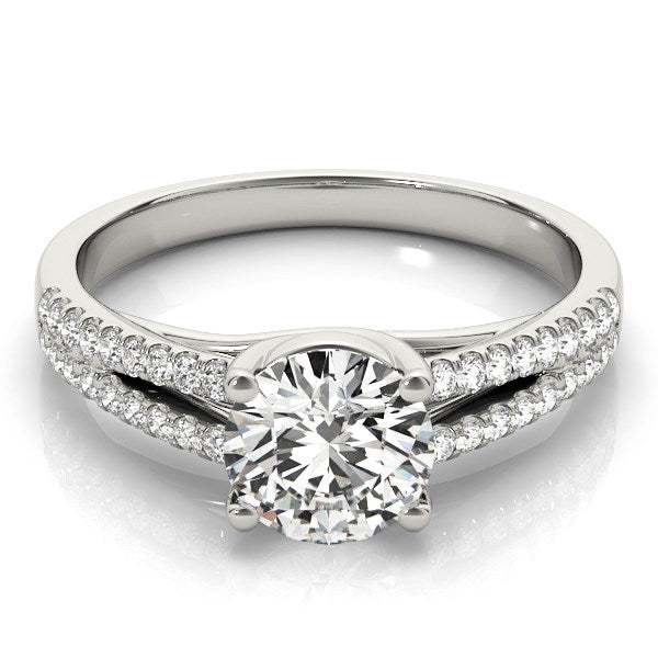 14k White Gold Split Shank Round Diamond Engagement Ring (1 1/8 cttw) by Bids.com