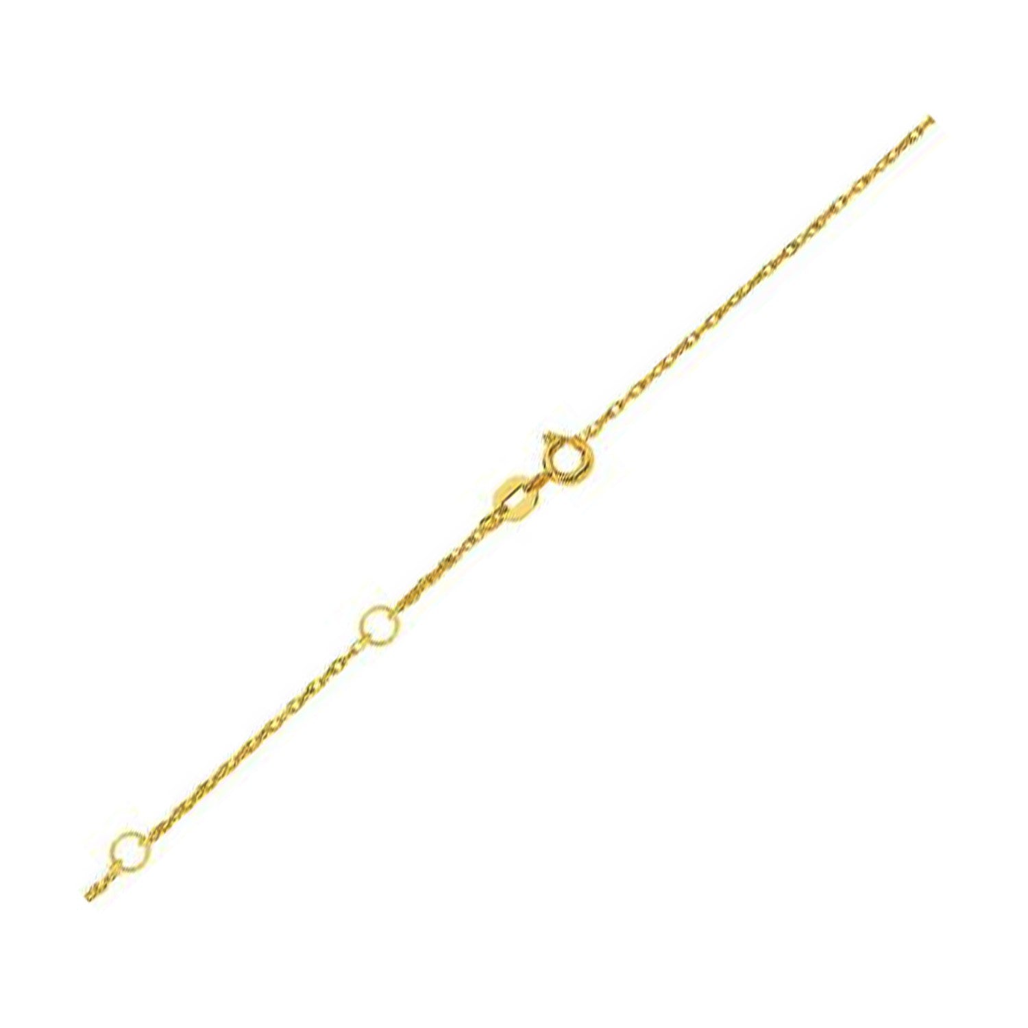 Double Extendable Rope Chain in 14k Yellow Gold (0.85 mm) by Avera Group