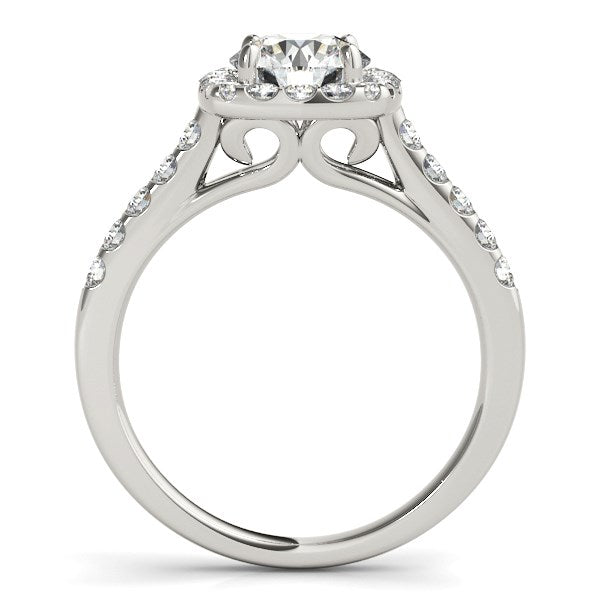 Square Shape Halo Diamond Engagement Ring in 14k White Gold (1 1/2 cttw) by Bids.com