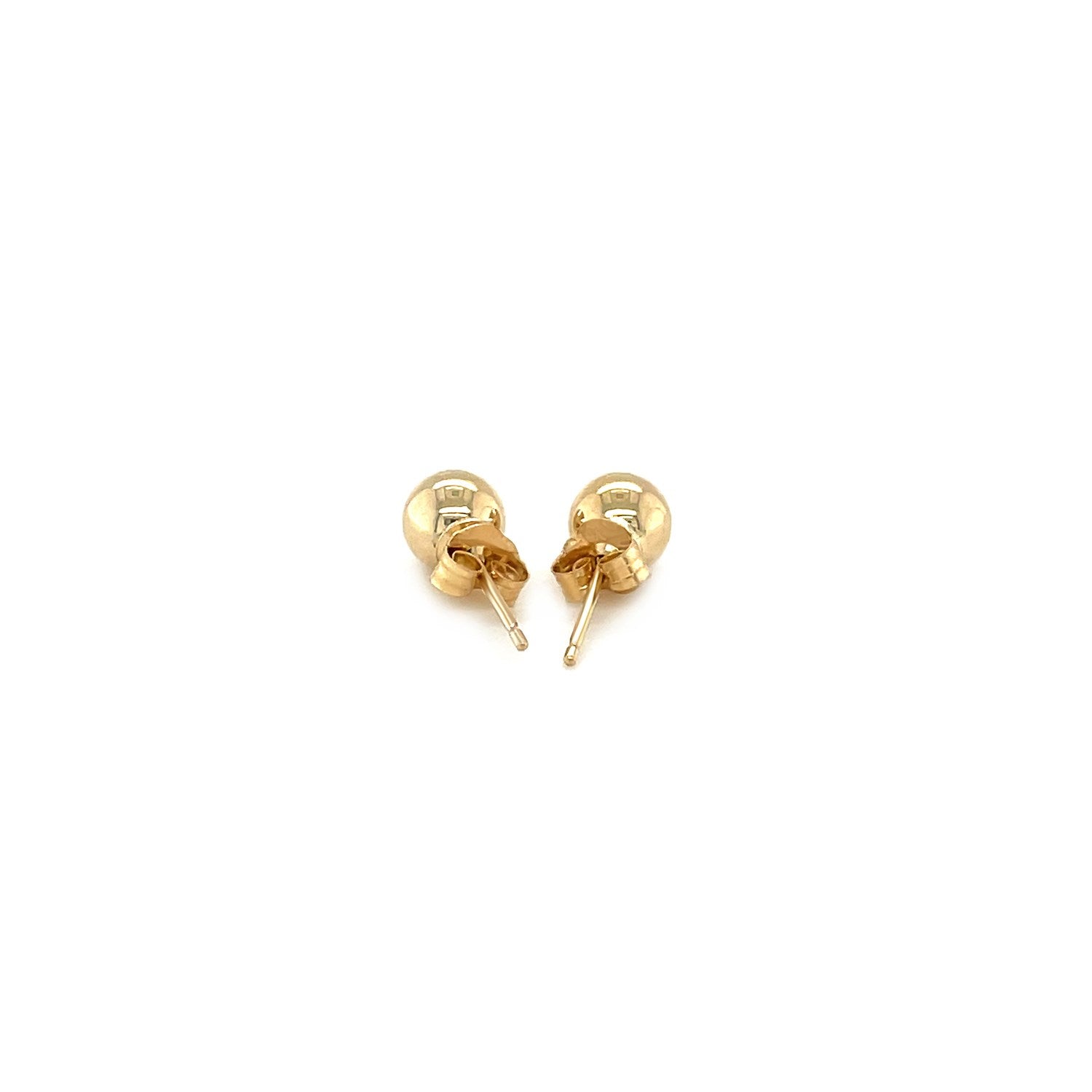 14k Yellow Gold Round Stud Earrings (5mm) - DestGlow