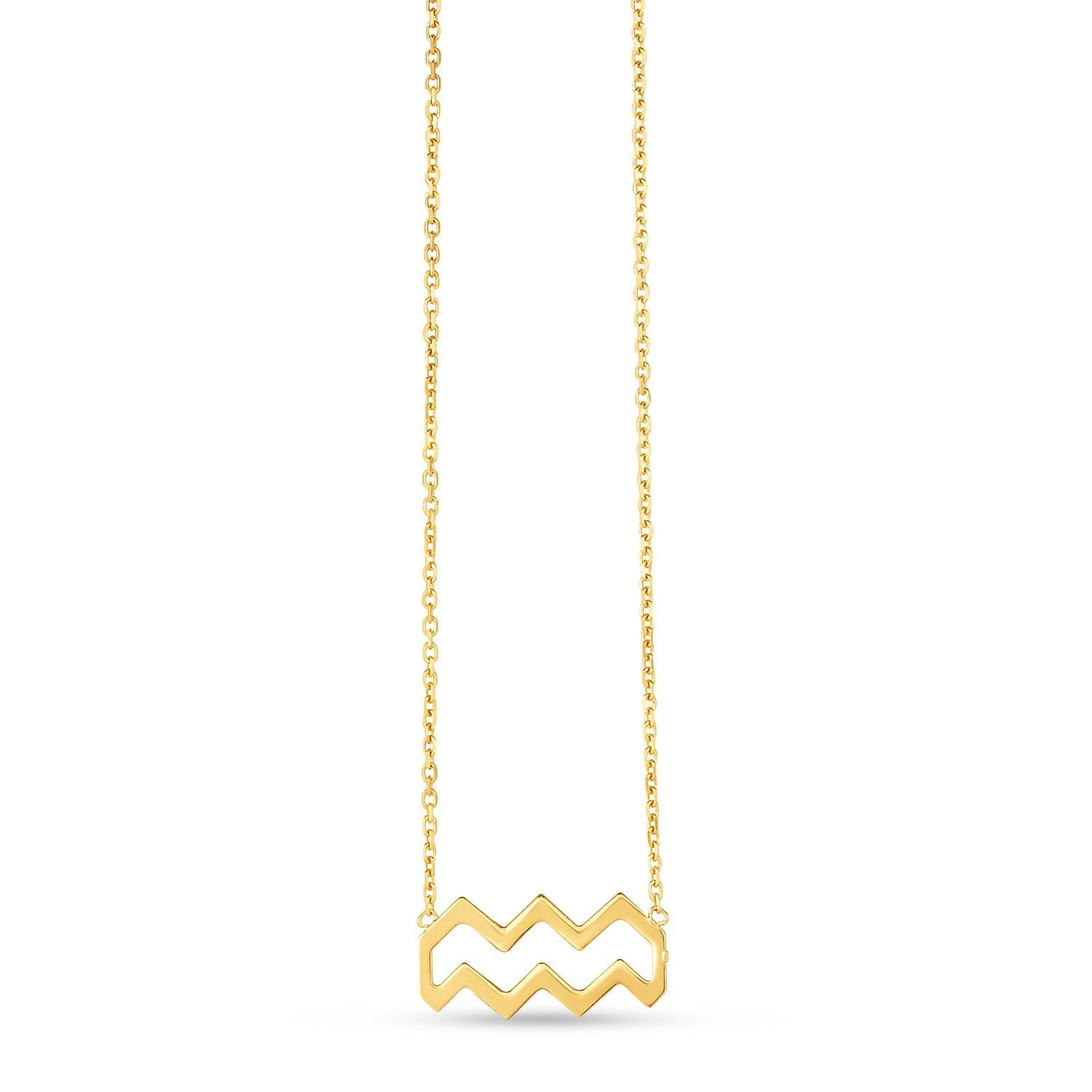 14K Yellow Gold Aquarius Necklace by Avera Group